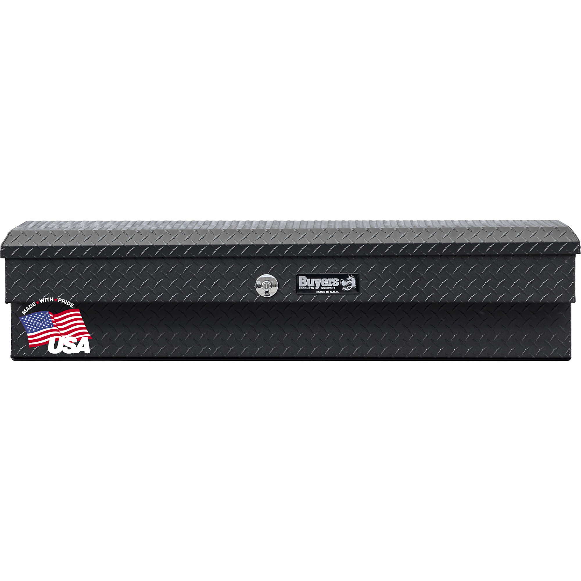 Buyers Products, 70x16x13 Lo-Side Side Mount Pickup Truck Bed Tool Job Box, Width 16 in, Material Aluminum, Color Finish Textured Matte Black, Model# 1733030